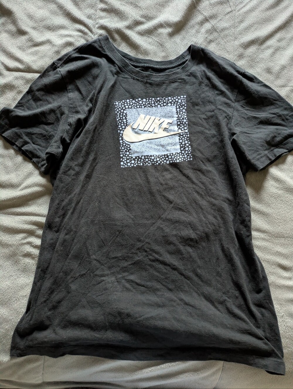 Nike Black Tee with Light Blue and White Logo